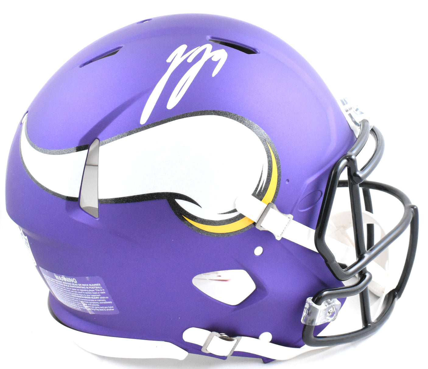JJ McCarthy Autographed Vikings F/S Speed Authentic Helmet Beckett W Hologram