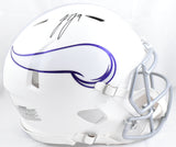 JJ McCarthy Signed Vikings F/S Alt 2024 Speed Authentic Helmet Beckett W Holo