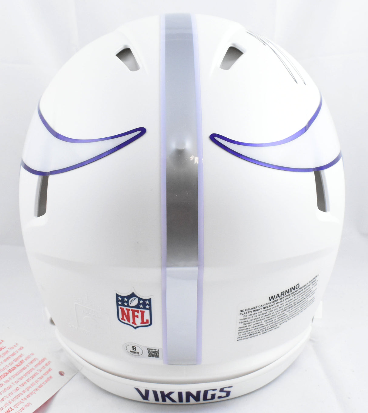 JJ McCarthy Signed Vikings F/S Alt 2024 Speed Authentic Helmet Beckett W Holo