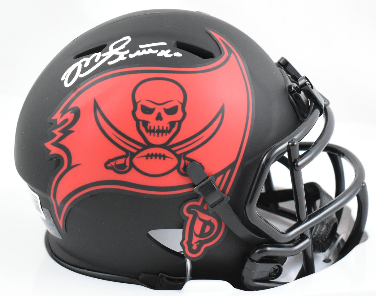 Mike Alstott Signed Buccaneers Eclipse Speed Mini Helmet- Beckett W Holo *Silver