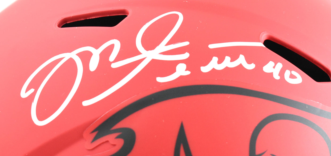 Mike Alstott Signed Buccaneers F/S Rave Speed Helmet SB Champs A Train Beckett W