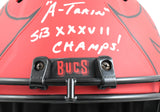 Mike Alstott Signed Buccaneers F/S Rave Speed Helmet SB Champs A Train Beckett W