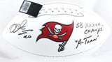Mike Alstott Autographed Buccaneers Logo Football SB Champ A Train-BeckettW Holo
