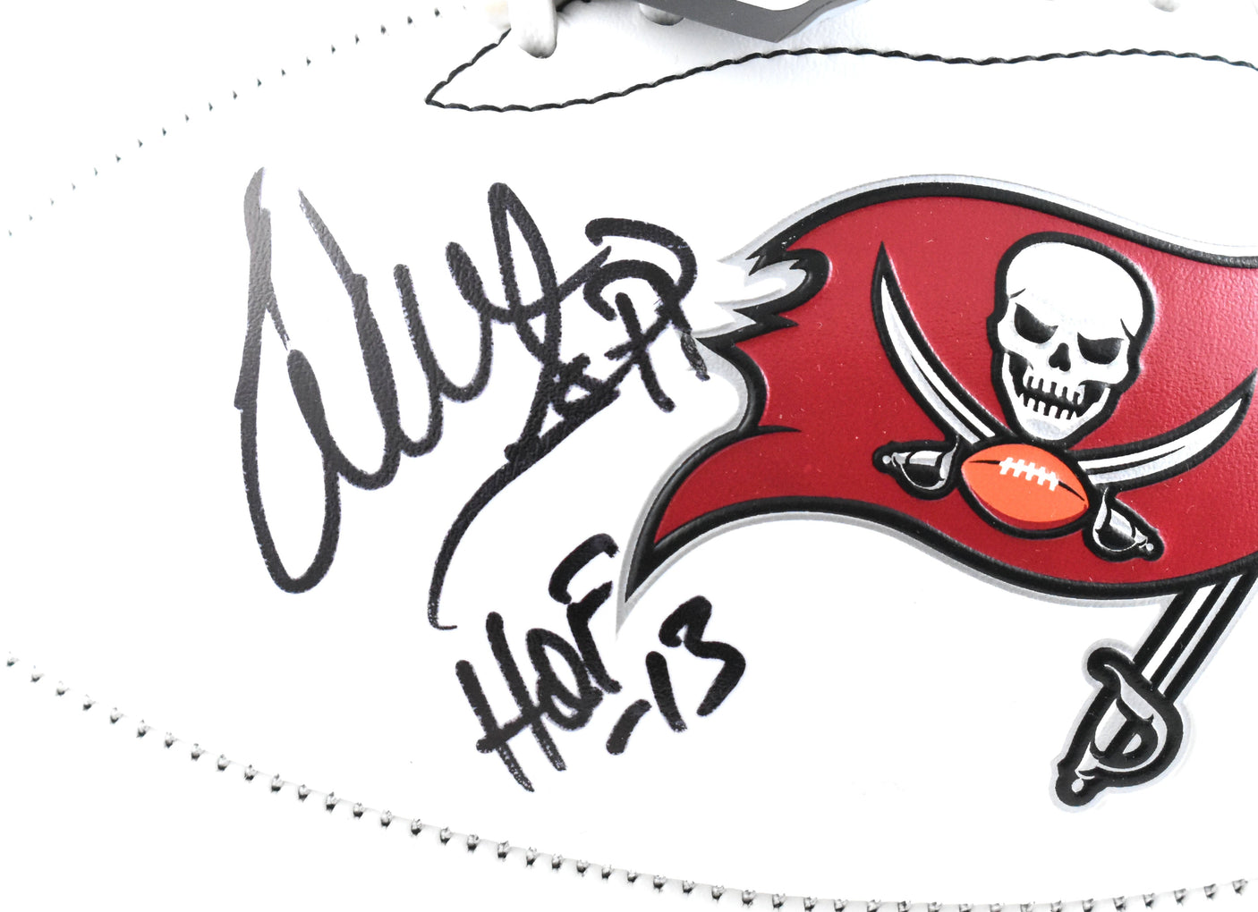 Warren Sapp Autographed Tampa Bay Buccaneers Logo Football HOF - Beckett W Holo