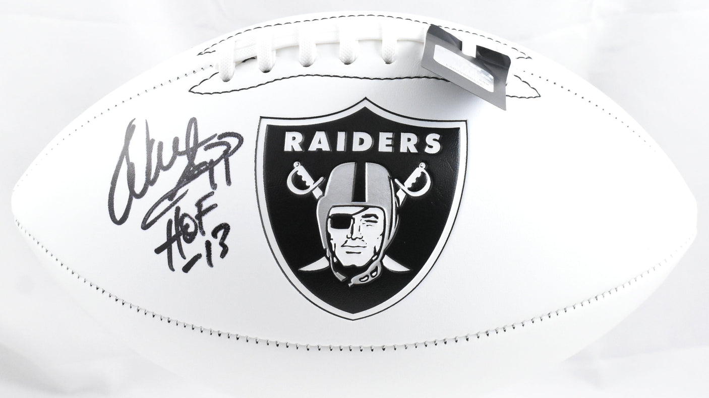 Warren Sapp Autographed Raiders Logo Football HOF - Beckett W Hologram