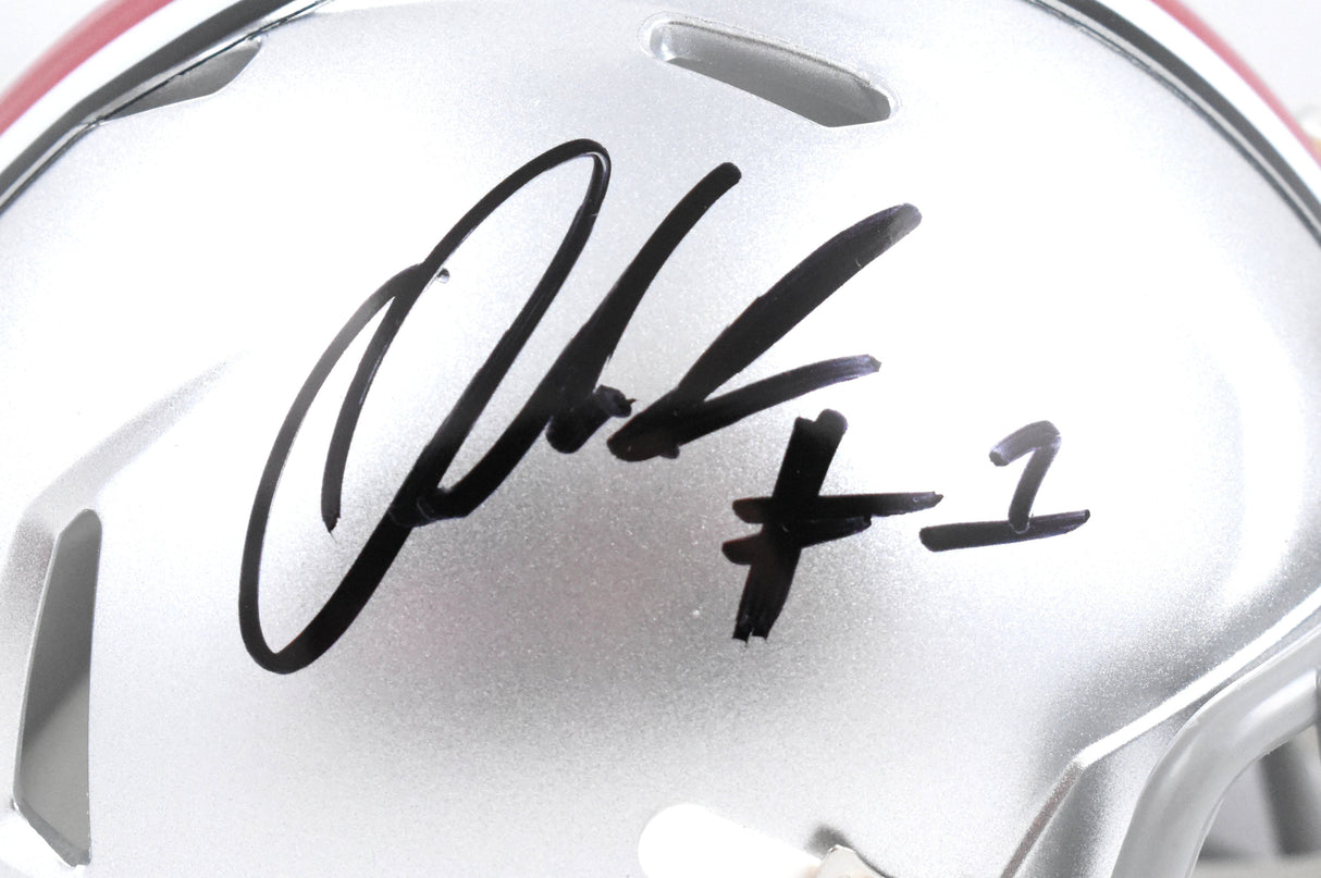 Quinshon Judkins Autographed Ohio State Speed Mini Helmet - Beckett W Hologram