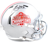 Jack Sawyer Signed Ohio St. F/S Natl Champs Logo Speed Helmet - Beckett W Holo