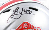 Jack Sawyer Signed Ohio St. F/S Natl Champs Logo Speed Helmet - Beckett W Holo