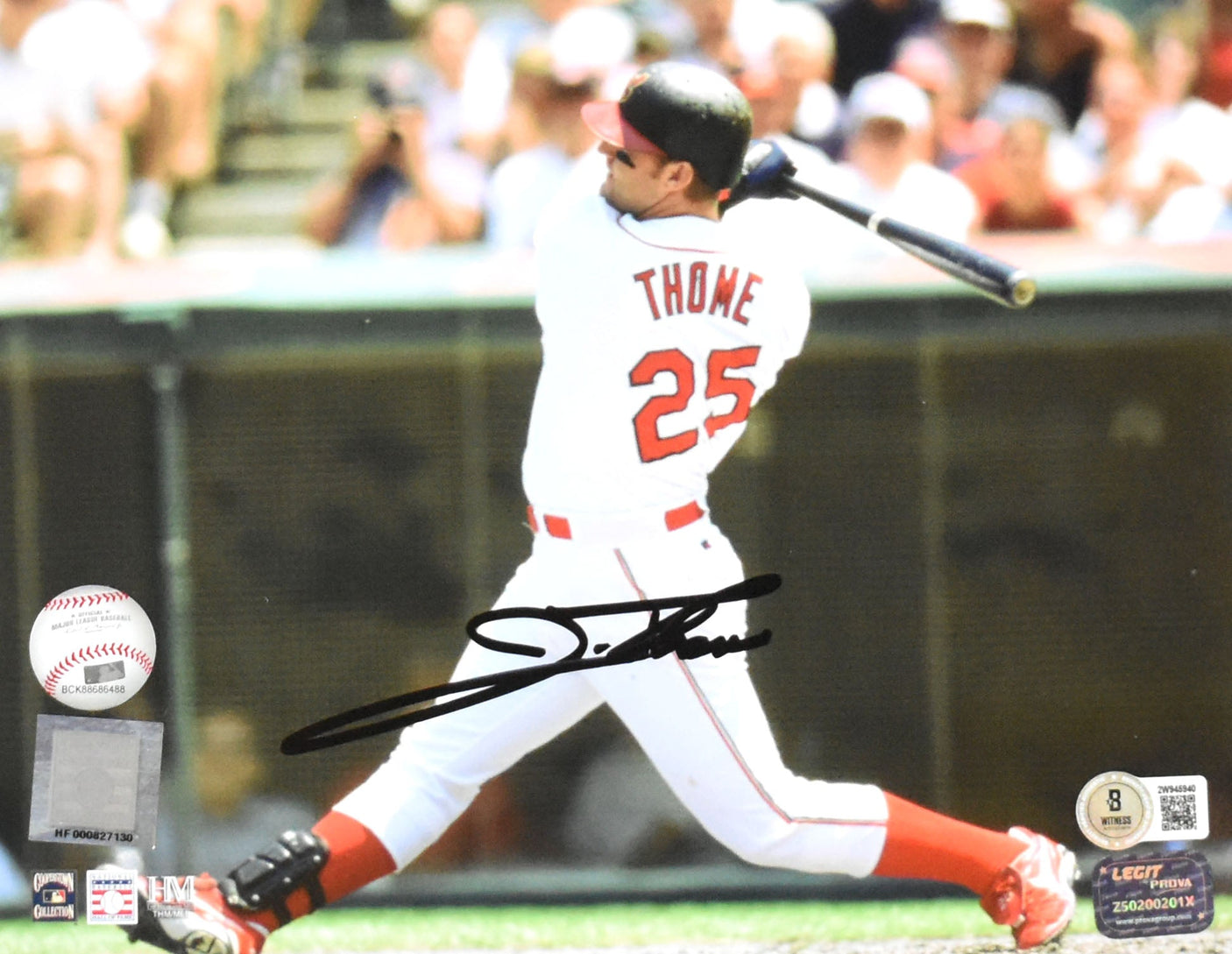 Jim Thome Autographed Cleveland Indians 8x10 Swing Photo - Beckett W Hologram