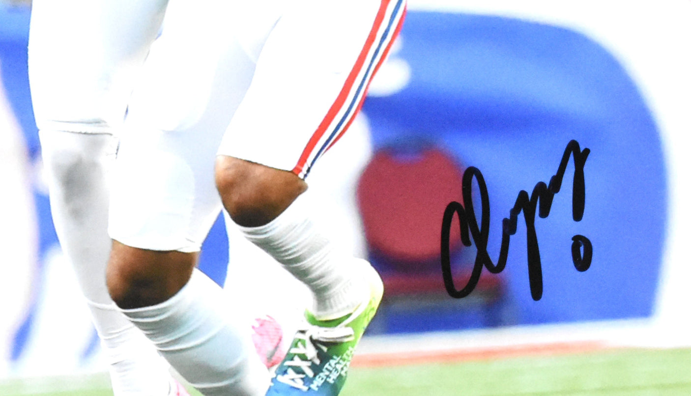 Christian Gonzalez Autographed Patriots 8x10 INT Photo - Beckett W Hologram