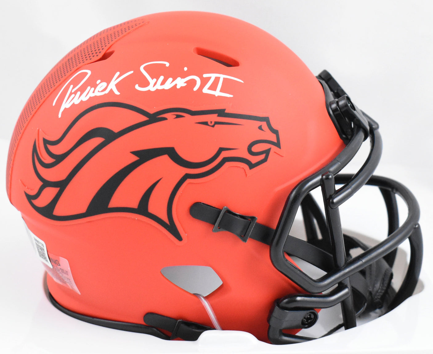 Patrick Surtain II Autographed Broncos Rave Speed Mini Helmet - Beckett W Holo