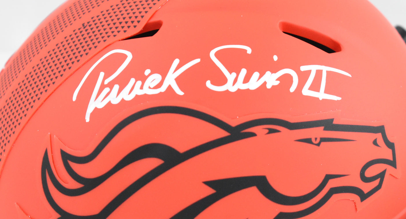 Patrick Surtain II Autographed Broncos Rave Speed Mini Helmet - Beckett W Holo