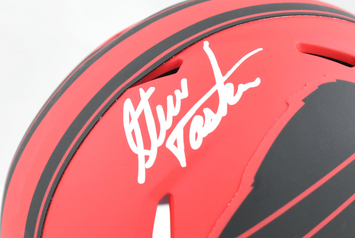 Steve Tasker Autographed Buffalo Bills Rave Speed Mini Helmet - Prova *White