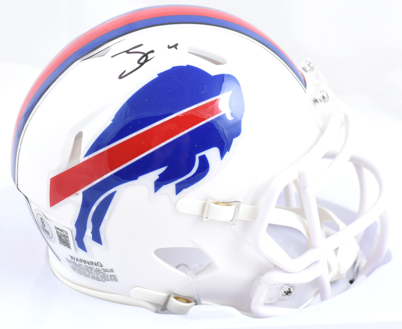 James Cook Autographed Buffalo Bills Speed Mini Helmet - Beckett W Hologram