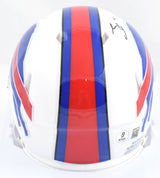 James Cook Autographed Buffalo Bills Speed Mini Helmet - Beckett W Hologram