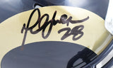Marshall Faulk Autographed Rams 00-16 Speed Mini Helmet - Beckett W Holo *Black