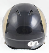 Marshall Faulk Autographed Rams 00-16 Speed Mini Helmet - Beckett W Holo *Black