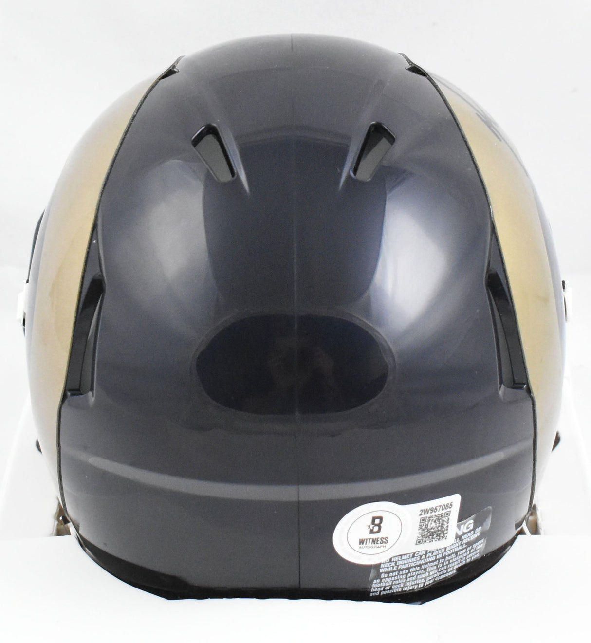 Marshall Faulk Autographed Rams 00-16 Speed Mini Helmet - Beckett W Holo *Black