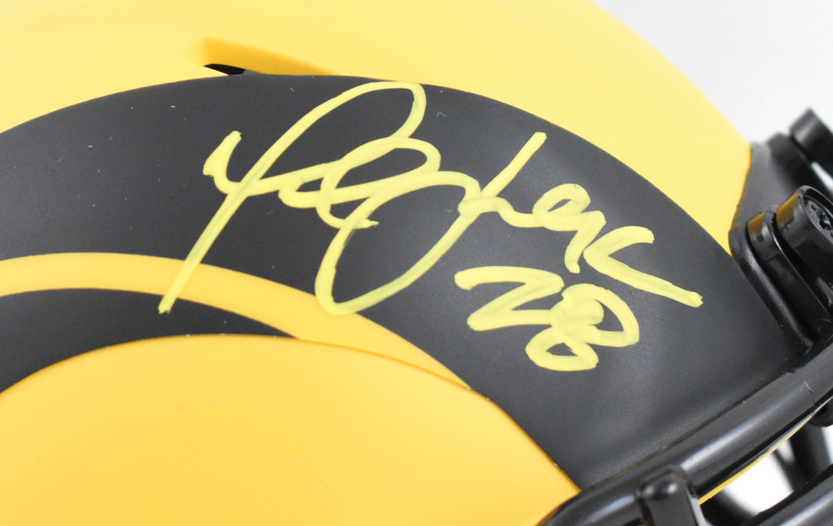 Marshall Faulk Autographed Rams Rave Speed Mini Helmet - Beckett W Hologram