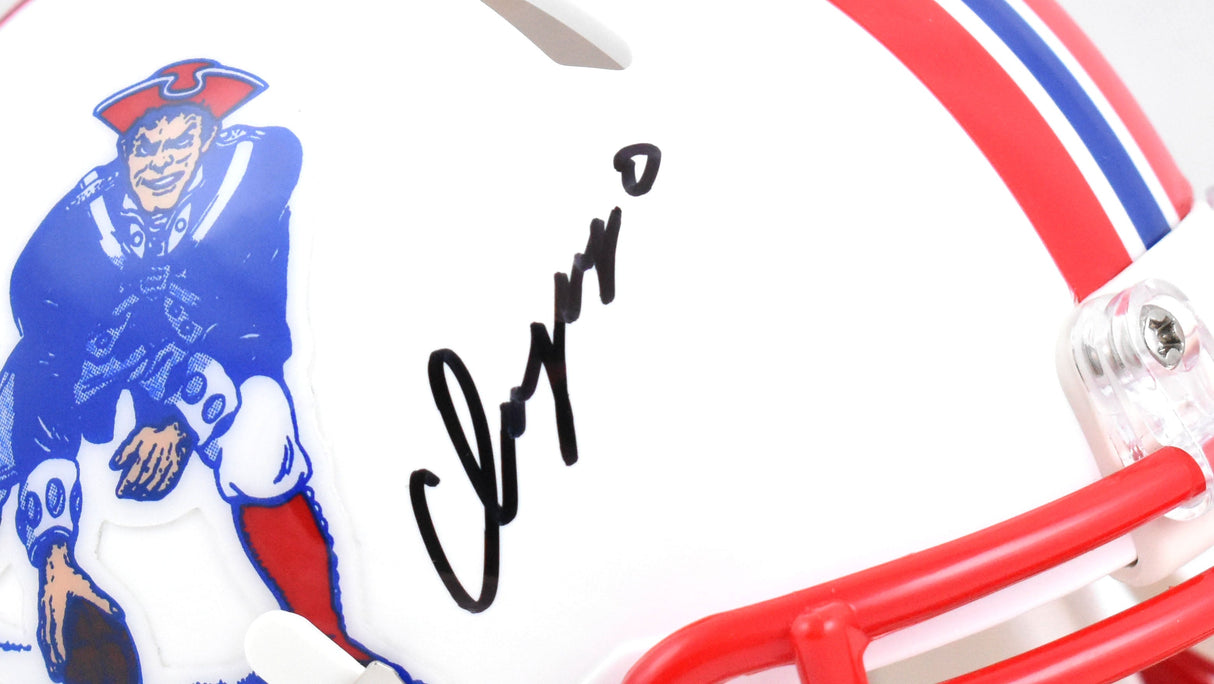 Christian Gonzalez Autographed Patriots 90-92 Speed Mini Helmet - Beckett W Holo