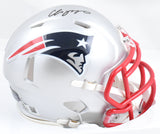 Christian Gonzalez Autographed Patriots Speed Mini Helmet - Beckett W Hologram