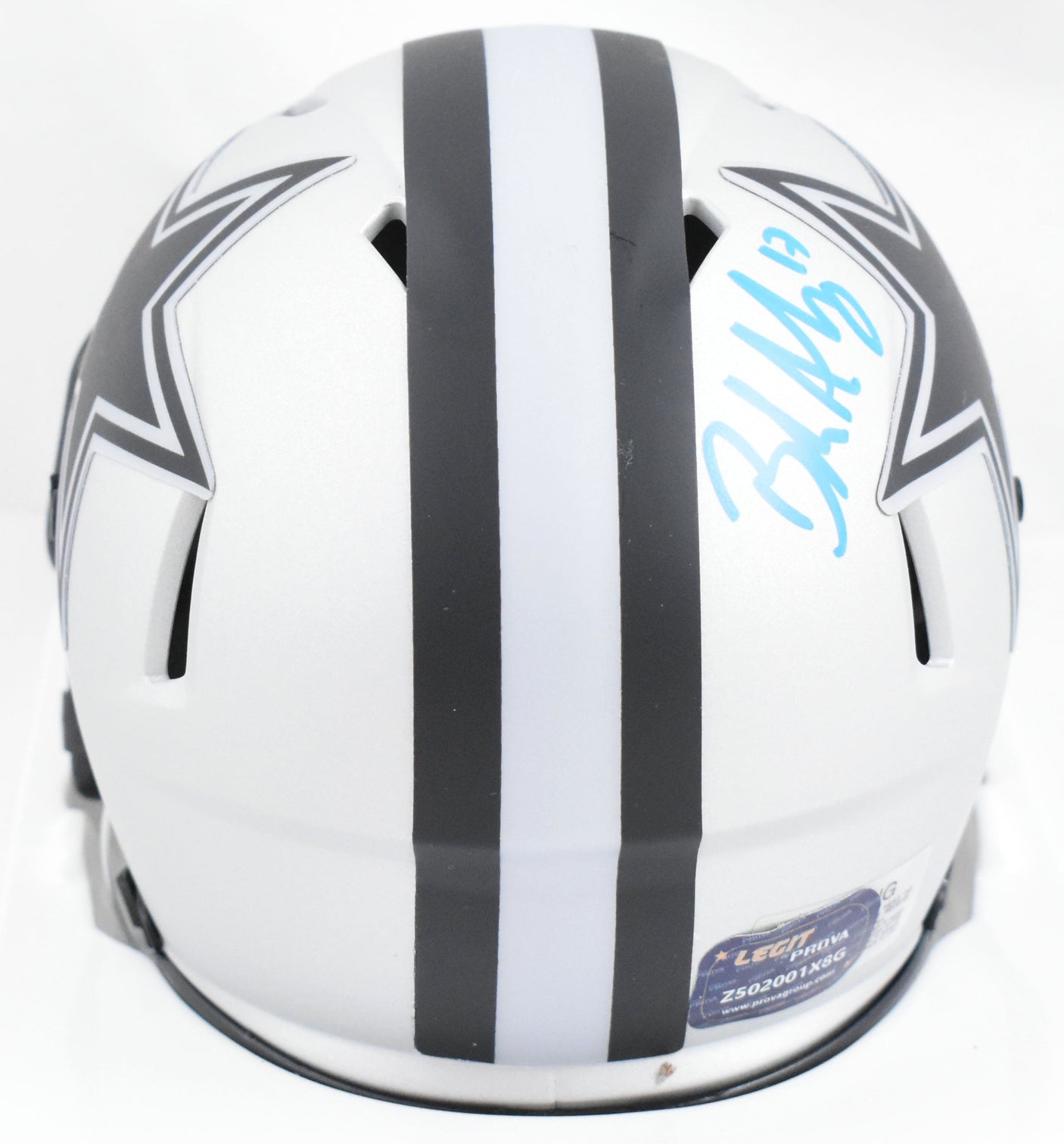 Brandon Aubrey Autographed Dallas Cowboys Rave Speed Mini Helmet - Prova *Blue