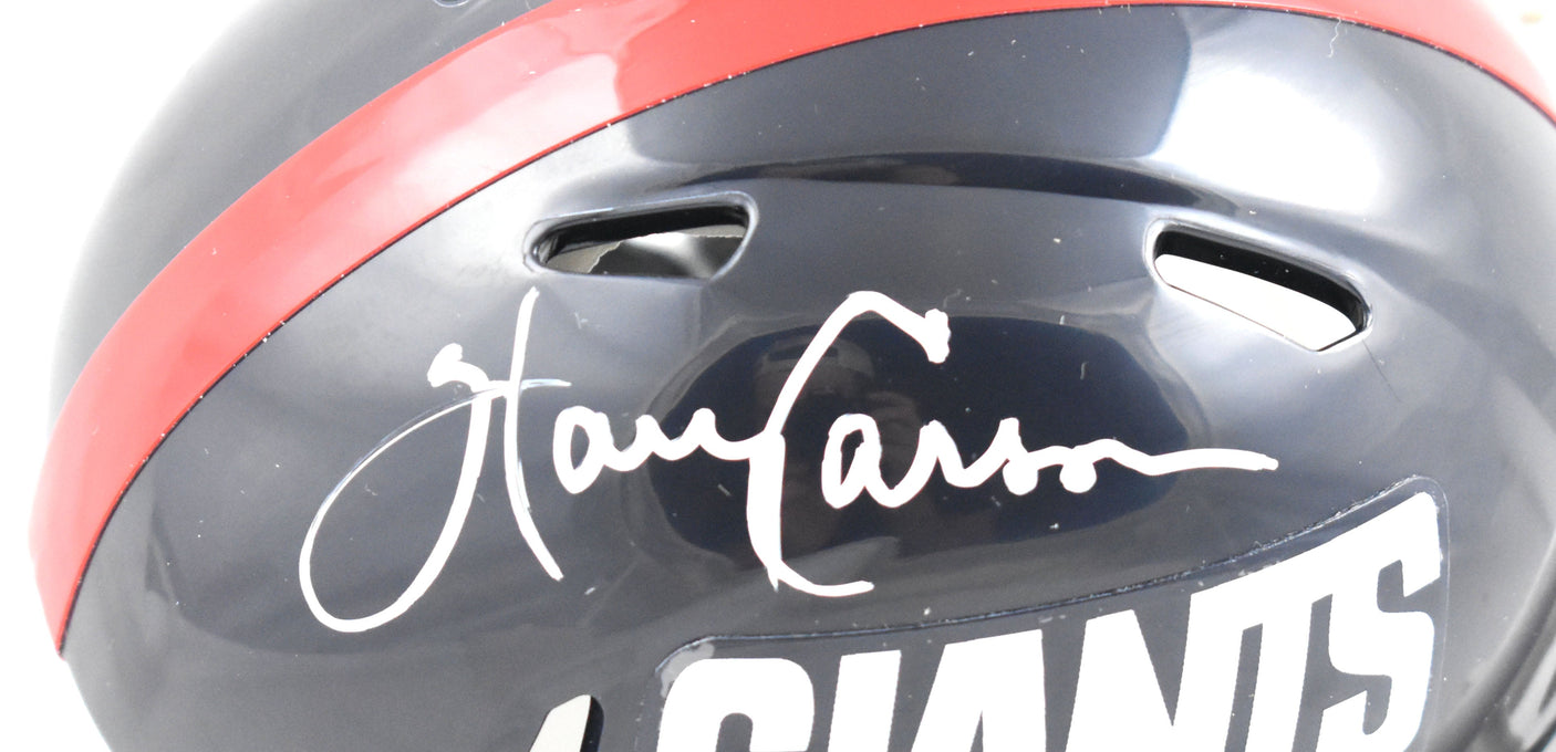 Harry Carson Autographed New York Giants 81-99 Speed Mini Helmet- Beckett W Holo