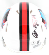 Sterling Sharpe Shannon Sharpe Signed NFL HOF Speed Mini Helmet- Beckett W Holo