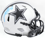 Luke Schoonmaker Autographed Dallas Cowboys Rave Speed Mini Helmet - Prova *Blue