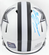 Luke Schoonmaker Autographed Dallas Cowboys Rave Speed Mini Helmet - Prova *Blue