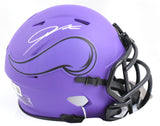 Jordan Addison Autographed Vikings Rave Speed Mini Helmet - Beckett W Hologram