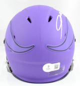 Jordan Addison Autographed Vikings Rave Speed Mini Helmet - Beckett W Hologram