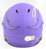 Jordan Addison Autographed Vikings Rave Speed Mini Helmet - Beckett W Hologram