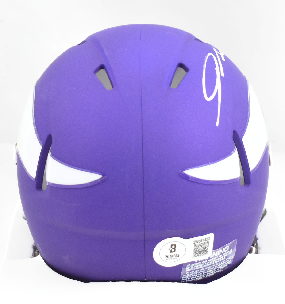 Jordan Addison Autographed Vikings Tribute Speed Mini Helmet- Beckett W Hologram