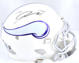 Jordan Addison Autographed Vikings ALT 2024 Speed Mini Helmet- Beckett W Holo