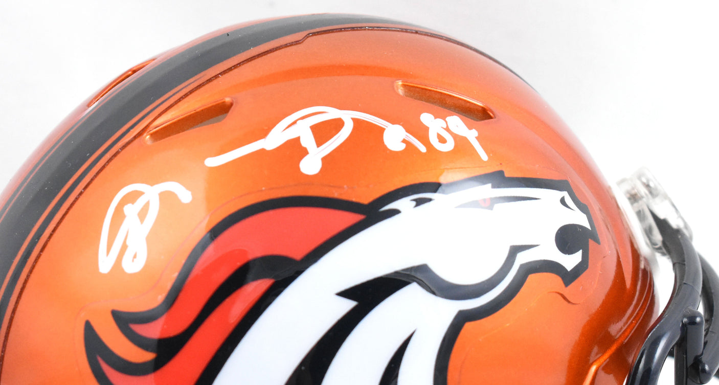 Shannon Sharpe Autographed Denver Broncos Flash Speed Mini Helmet-Beckett W Holo
