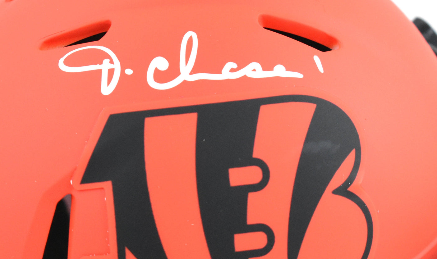 Ja'Marr Chase Autographed Bengals Rave Speed Mini Helmet - Beckett W Hologram