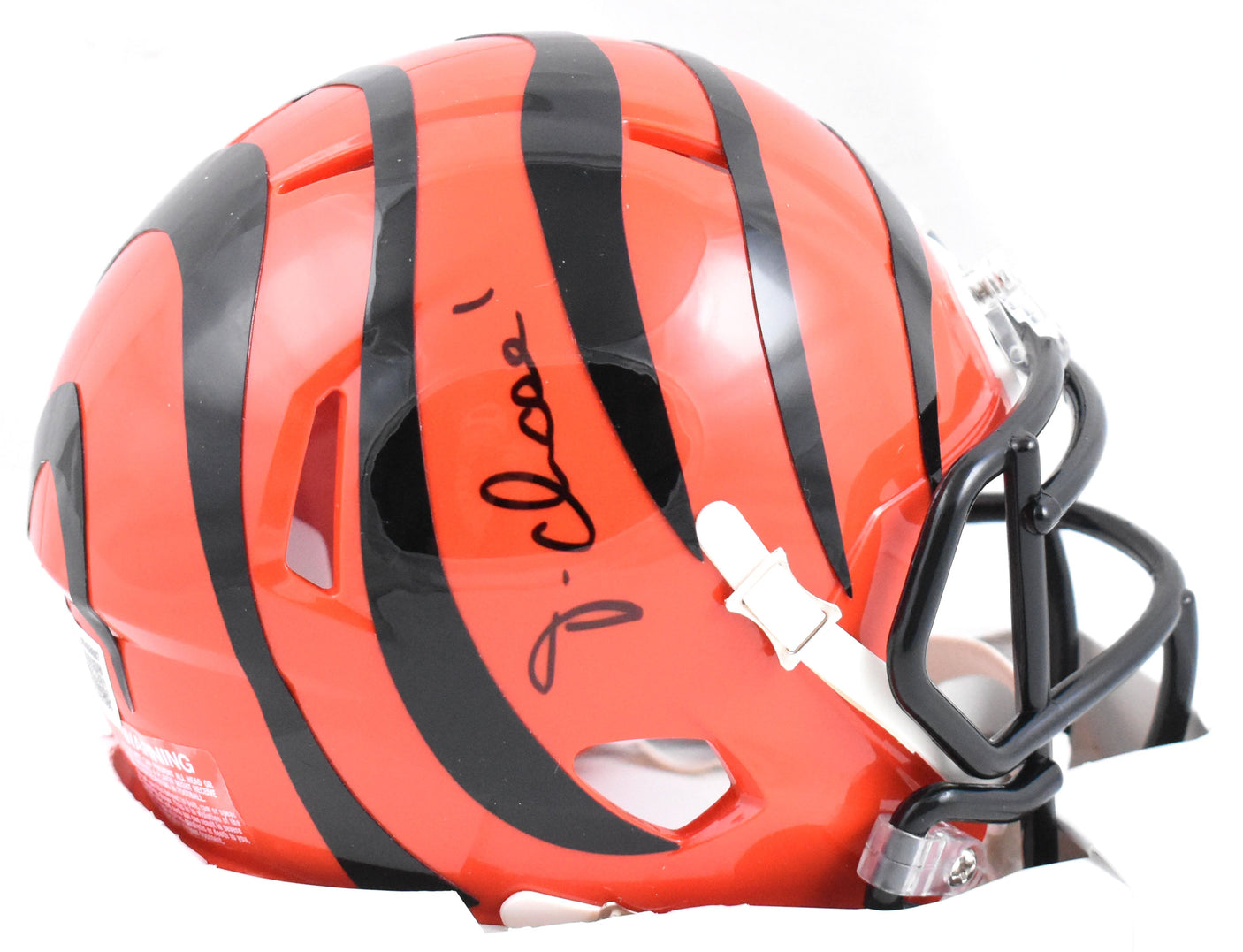 Ja'Marr Chase Autographed Cincinnati Bengals Speed Mini Helmet - Beckett W Holo
