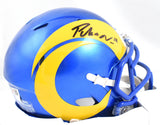 Puka Nacua Autographed Los Angeles Rams Speed Mini Helmet - Fanatics *Black