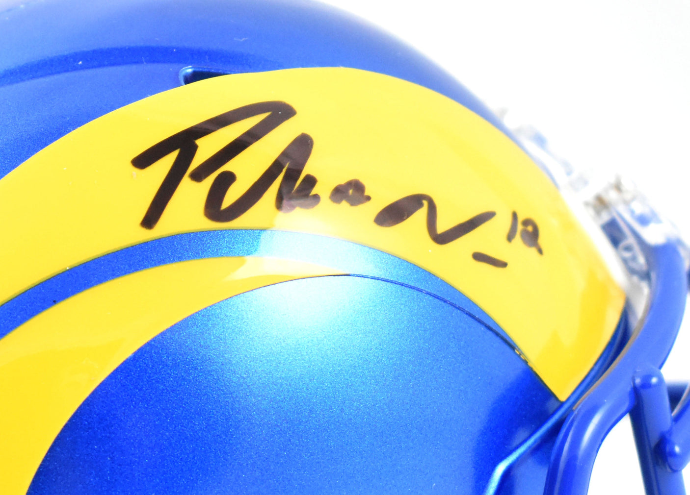 Puka Nacua Autographed Los Angeles Rams Speed Mini Helmet - Fanatics *Black