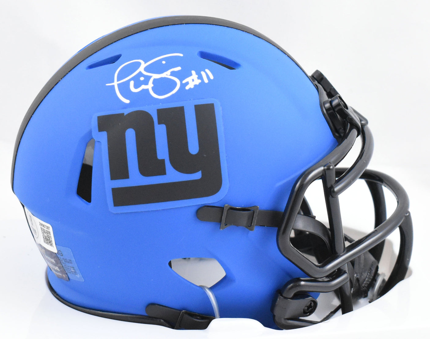 Phil Simms Autographed New York Giants Rave Speed Mini Helmet-Beckett W Hologram