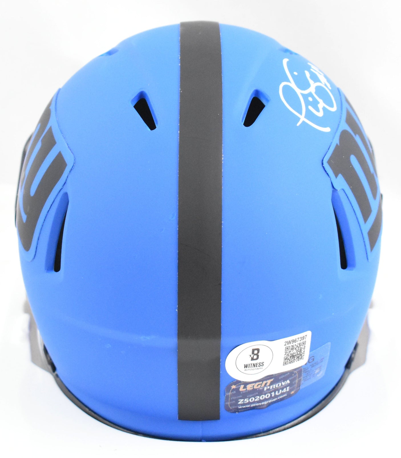 Phil Simms Autographed New York Giants Rave Speed Mini Helmet-Beckett W Hologram