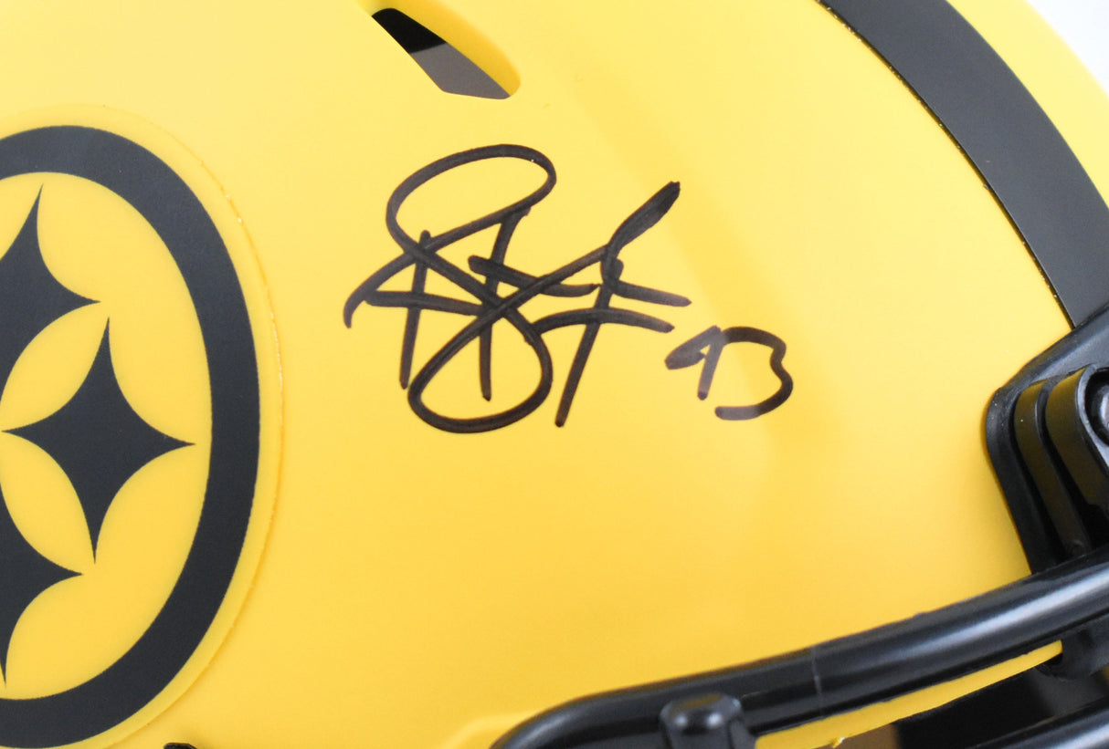Troy Polamalu Autographed Steelers Rave Speed Mini Helmet - Beckett W Hologram