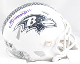 Zay Flowers Autographed Ravens Salute 2024 Speed Mini Helmet - Beckett W Holo