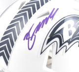 Zay Flowers Autographed Ravens Salute 2024 Speed Mini Helmet - Beckett W Holo