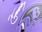 Zay Flowers Autographed Baltimore Ravens Rave Speed Mini Helmet - Beckett W Holo