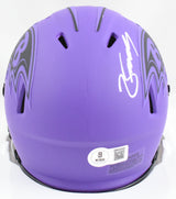 Zay Flowers Autographed Baltimore Ravens Rave Speed Mini Helmet - Beckett W Holo