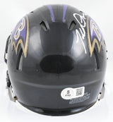 Terrell Suggs Autographed Baltimore Ravens Speed Mini Helmet - Beckett W Holo