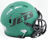 Darrelle Revis Autographed New York Jets Rave Speed Mini Helmet - Beckett W Holo