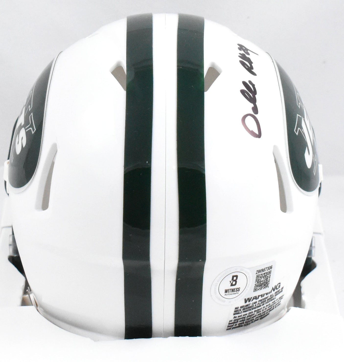 Darrelle Revis Autographed New York Jets 98-18 Speed Mini Helmet- Beckett W Holo